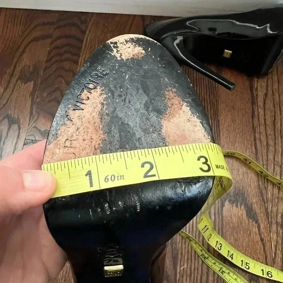 Pour La Victoire Black Irina Patent Leather Platform Pumps Heels Wm Size 7 $250 - Picture 9 of 16